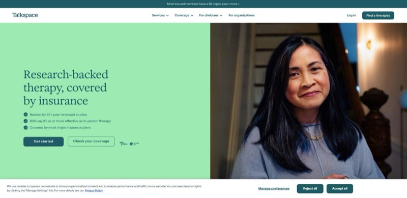 Talkspace homepage