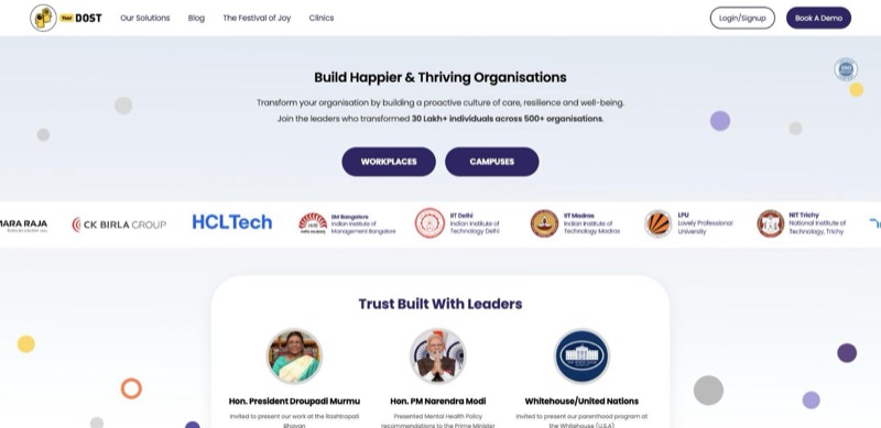 YourDOST homepage